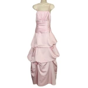 Impression Dress Vintage 90s Tiered Formal Maxi Spaghetti Straps Pink Size 10